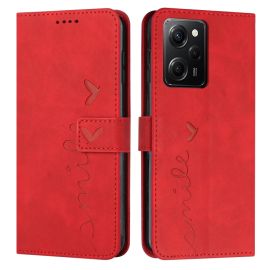 ART SMILE Cover portafoglio con cordino Xiaomi Redmi Note 12 Pro 5G / Poco X5 Pro 5G rosso