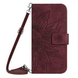 ART SUN FLOWER Custodia a portafoglio con tracolla Sony Xperia 10 V bordeaux