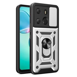 RING CAMERA Cover con supporto per Tecno Spark Go 2023 argento