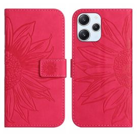 Custodia a portafoglio con cinturino ART SUN FLOWER Xiaomi Redmi 12 rosa scuro