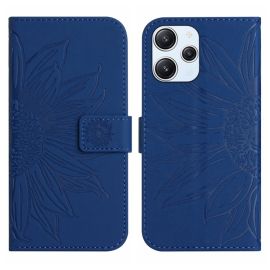 Custodia a portafoglio con cinturino ART SUN FLOWER Xiaomi Redmi 12 blu