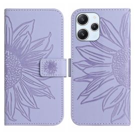Custodia a portafoglio con cinturino ART SUN FLOWER Xiaomi Redmi 12 viola