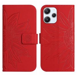 ART SUN FLOWER Custodia a portafoglio con cinturino Xiaomi Redmi 12 rosso