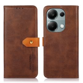 KHAZNEH DUAL -COLOR Custodia a portafoglio per Xiaomi Redmi Note 13 Pro / Poco M6 Pro marrone