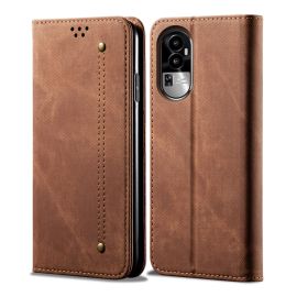 DENIM Custodia a portafoglio per Oppo Reno10 5G / Reno10 Pro 5G marrone