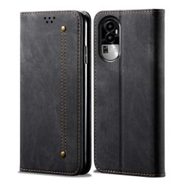 DENIM Custodia a portafoglio per Oppo Reno10 5G / Reno10 Pro 5G nera