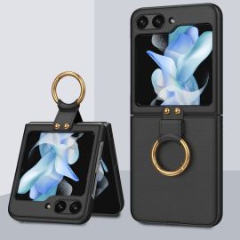 Cover GKK LEATHER CIRCLE con supporto per Samsung Galaxy Z Flip 5 5G nera