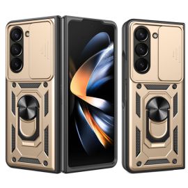 RING CAMERA Cover con supporto per Samsung Galaxy Z Fold 5 5G oro