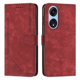 Custodia portafoglio con cinturino STRIPE Oppo A98 5G rosso