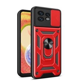 RING CAMERA Cover con supporto per Motorola Edge 40 Pro rossa