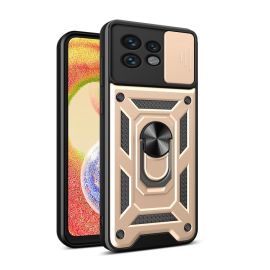 RING CAMERA Cover con supporto per Motorola Edge 40 Pro oro