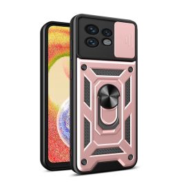 Cover RING CAMERA con supporto per Motorola Edge 40 Pro rosa