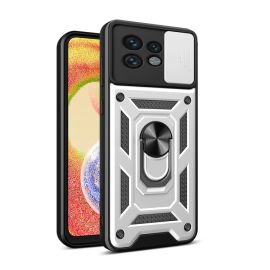RING CAMERA Cover con supporto per Motorola Edge 40 Pro argento