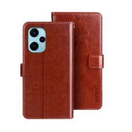 IDEWEI Custodia per portafoglio Xiaomi Poco F5 marrone
