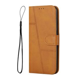 STITCHED Copri portafoglio per Infinix Hot 50 5G marrone chiaro