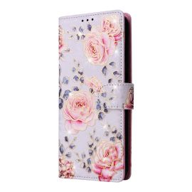 Custodia a portafoglio FLOWER Y per Samsung Galaxy A15 / A15 5G ROSA PURPLE