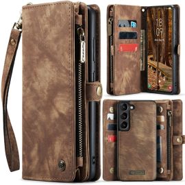 WALLET Cover protettiva con portafoglio 2 in 1 per Samsung Galaxy S24 5G marrone