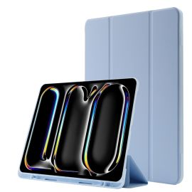 LEATHER Coperchio incernierato per Apple iPad Pro 13 2024 / M5 2025 azzurro