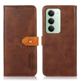 KHAZNEH DUAL-COLOR Custodia a portafoglio per Xiaomi Redmi 15 / Redmi 15 5G marrone