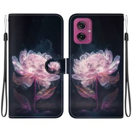 ART Copri portafoglio per Motorola Moto G55 5G PURPLE PEONIA