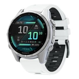 Cinturino SPORTY QuickFit intercambiabile in silicone per Garmin - larghezza 26mm WHITE-BLACK