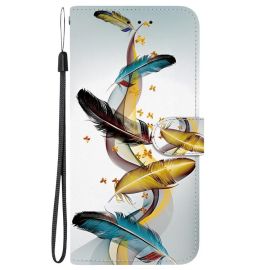 ART Copri portafoglio per Infinix Hot 50 5G GOLD FEATHERS