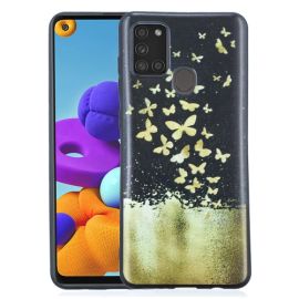 ART TPU obale Samsung Galaxy A21s GOLD BUTTERFLIES