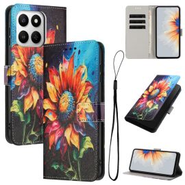 Custodia a portafoglio ART per Honor 400 Smart 5G / Honor X7d SUNFLOWER