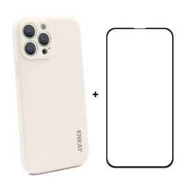 ENKAY Cover + vetro 3D Apple iPhone 13 Pro beige