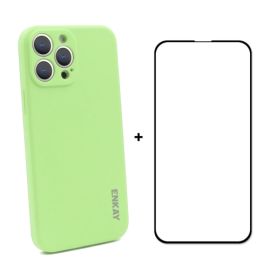 ENKAY Cover + vetro 3D Apple iPhone 13 Pro verde chiaro