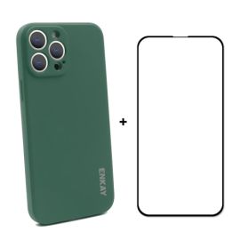 ENKAY Cover + vetro 3D Apple iPhone 13 Pro verde scuro
