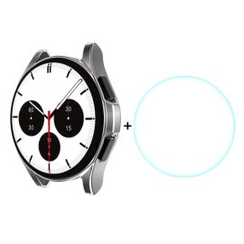 ENKAY Cover con vetro temperato per Samsung Galaxy Watch 4 Classic 46mm argento