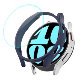 ENKAY PC FULL COVER Cover in plastica con vetro per Samsung Galaxy Watch 6 40mm blu