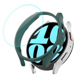 ENKAY PC FULL COVER Cover in plastica con vetro per Samsung Galaxy Watch 6 40mm verde