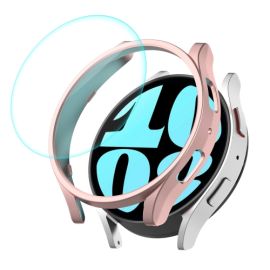 ENKAY PC FULL COVER Cover in plastica con vetro per Samsung Galaxy Watch 6 44mm rosa