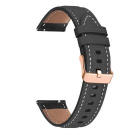 LEATHER Cinturino in pelle per Garmin Forerunner 265S / Forerunner 255S / Venu 2S nero