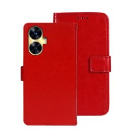 IDEWEI Custodia per portafoglio Realme C55 rossa