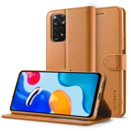 IMEEKE Custodia a portafoglio per Xiaomi Redmi Note 11 Pro marrone chiaro