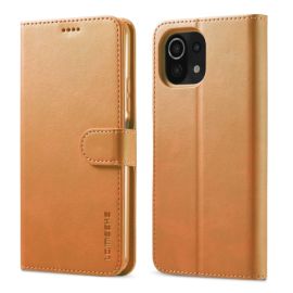 IMEEKE Custodia a portafoglio Xiaomi Mi 11 Lite / 11 Lite 5G / 11 Lite NE 5G marrone chiaro