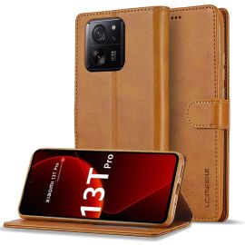 Custodia a portafoglio IMEEKE per Xiaomi 13T / 13T Pro marrone chiaro