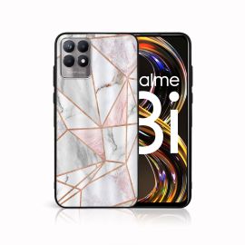 MY ART Cover in silicone Realme 8i PINK MARBLE (143)