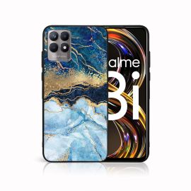 MY ART Cover in silicone Realme 8i BLUE MARBLE (141)