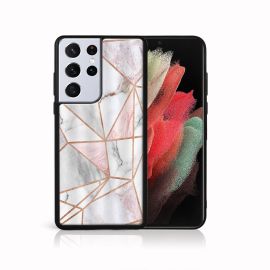 MY ART Cover in silicone Samsung Galaxy S21 Ultra 5G PINK MARBLE (143)