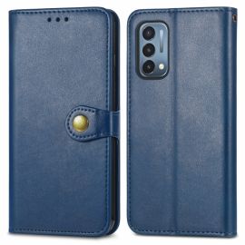 LEATHER BUCKLE Custodia a portafoglio One Plus Nord N200 5G blu