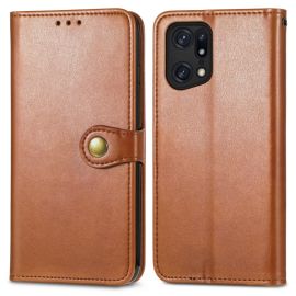 Custodia a portafoglio LEATHER BUCKLE Oppo X5 Pro marrone