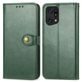 Custodia a portafoglio LEATHER BUCKLE Oppo X5 Pro verde