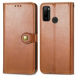 LEATHER IN PELLE BUCKLE a portafoglio Ulefone Note 10 marrone