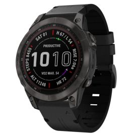 PELLE LEATHER pelle Garmin Fenix 7 / 7 Solar / 7 Sapphire nero