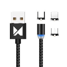 WOZINSKY WMC-01 Cavo magnetico ( USB Type-C / micro USB / Lightning ) 1m nero