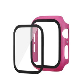 ENKAY Custodia in vetro temperato per Apple Watch 6 / SE / 5 / 4 40mm rosa